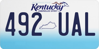 KY license plate 492UAL