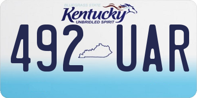 KY license plate 492UAR