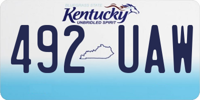 KY license plate 492UAW