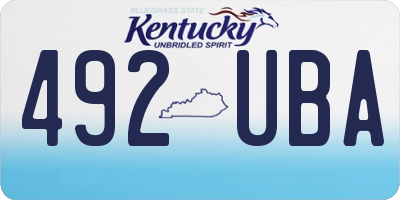 KY license plate 492UBA