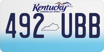 KY license plate 492UBB