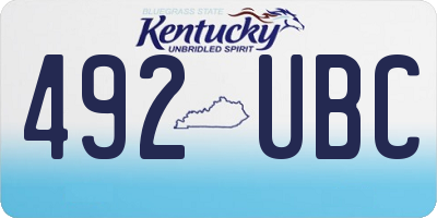 KY license plate 492UBC