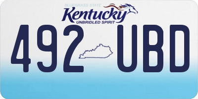 KY license plate 492UBD