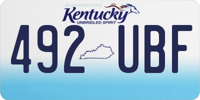 KY license plate 492UBF