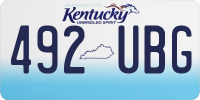 KY license plate 492UBG