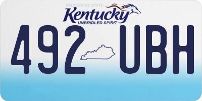 KY license plate 492UBH