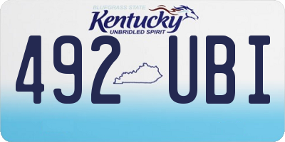 KY license plate 492UBI