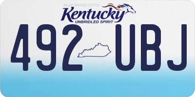 KY license plate 492UBJ