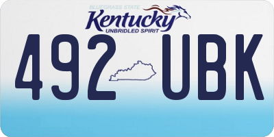 KY license plate 492UBK
