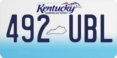 KY license plate 492UBL