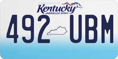 KY license plate 492UBM