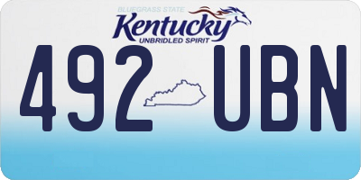 KY license plate 492UBN