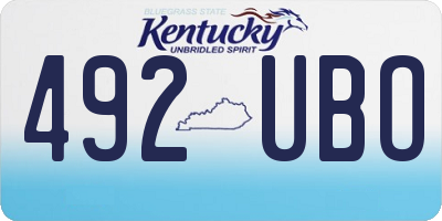 KY license plate 492UBO
