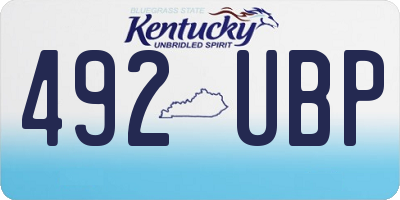 KY license plate 492UBP