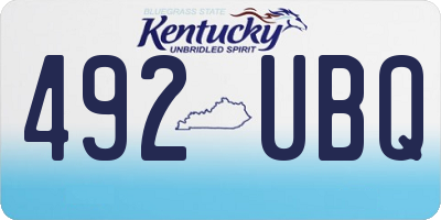 KY license plate 492UBQ