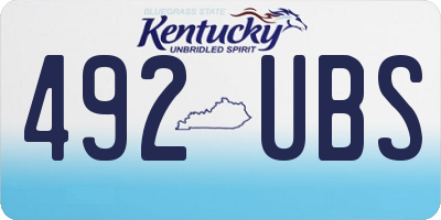 KY license plate 492UBS