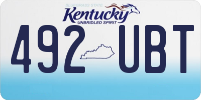 KY license plate 492UBT