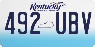 KY license plate 492UBV