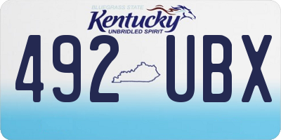 KY license plate 492UBX