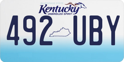 KY license plate 492UBY