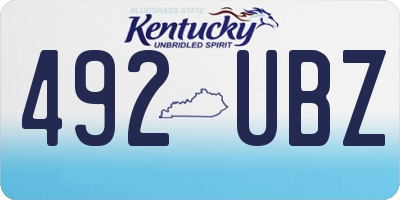 KY license plate 492UBZ