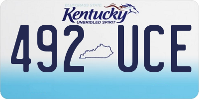 KY license plate 492UCE