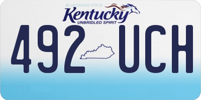KY license plate 492UCH