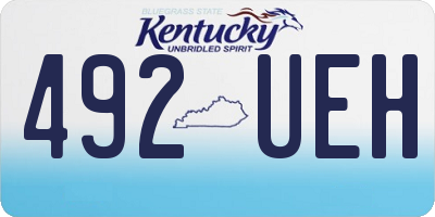 KY license plate 492UEH
