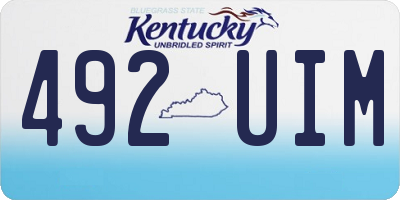 KY license plate 492UIM