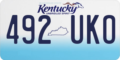 KY license plate 492UKO
