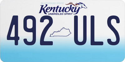 KY license plate 492ULS