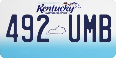 KY license plate 492UMB
