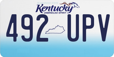 KY license plate 492UPV