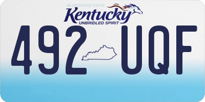 KY license plate 492UQF
