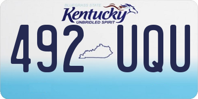 KY license plate 492UQU