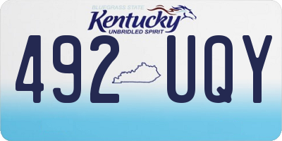 KY license plate 492UQY