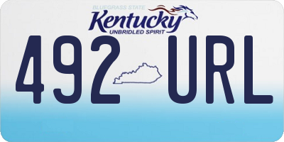 KY license plate 492URL