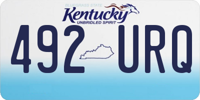 KY license plate 492URQ