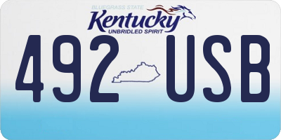 KY license plate 492USB