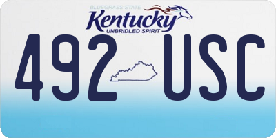 KY license plate 492USC