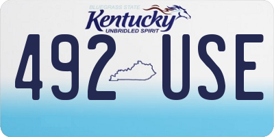 KY license plate 492USE