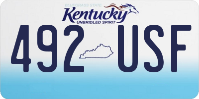 KY license plate 492USF