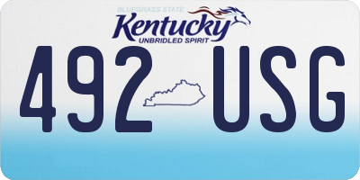KY license plate 492USG