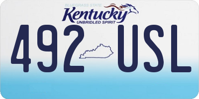 KY license plate 492USL