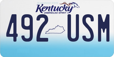 KY license plate 492USM