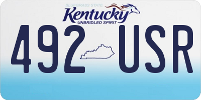 KY license plate 492USR