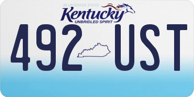 KY license plate 492UST