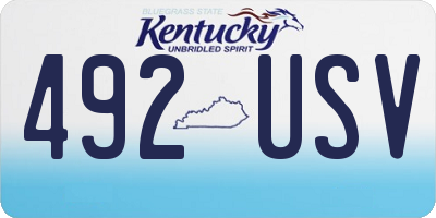 KY license plate 492USV