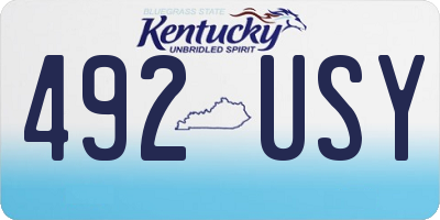 KY license plate 492USY