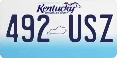 KY license plate 492USZ